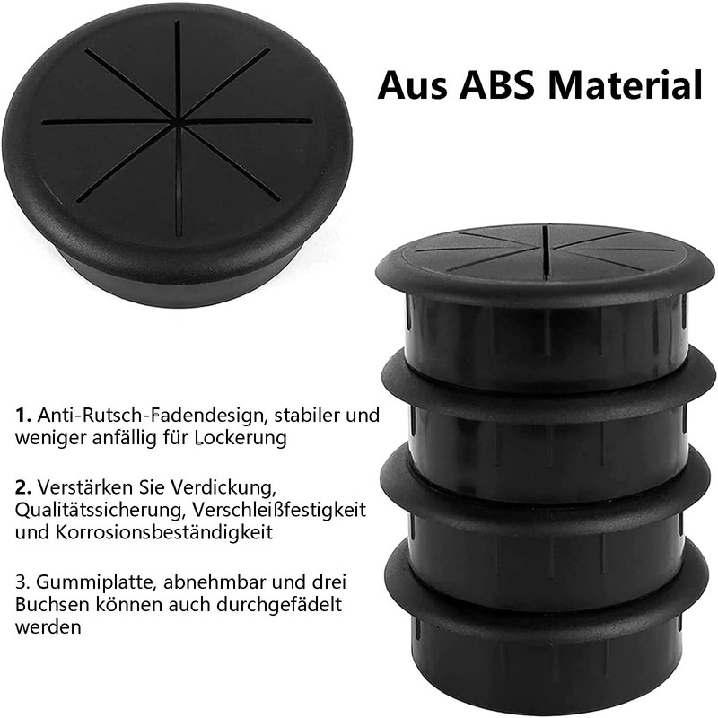 Pack of 4 Plastic Flexible Cable Grommet, Cable Grommet Table