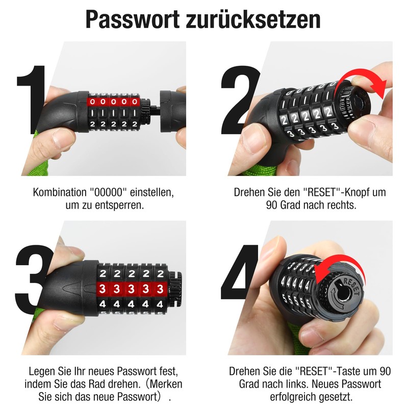 toptrek Bicycle Combination Lock, High Security with 5 Digit Combination