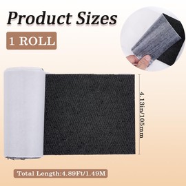 GORGECRAFT 58.7 x 4.1 Inch Iron-on Patch Roll Black Polyester Fabric Patch Repair Tape Heat Glue for Inside Outside Denim Jean Clothes Pants Tents Bags Repairing Hole Decorating Mending