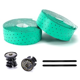 GripMonster Bike Handlebar Tape - Reinforced PU & EVA Road Bike Bar Tape - Durable, Non-Slip, Shock-Absorbing Grip for Secure Control on Road, MTB & Racing Bikes (2-Pack) (Blue)