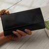 Genuine Leather Long Wallet for Women with Multiple Card Slots,