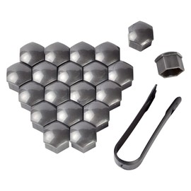19 mm nut covers, 20 pieces wheel nut caps 19 mm, universal wheel nut cap, hexagonal tyre nut covers, universal tyre nut, wheel nut cap with removal tool, wheel bolt caps