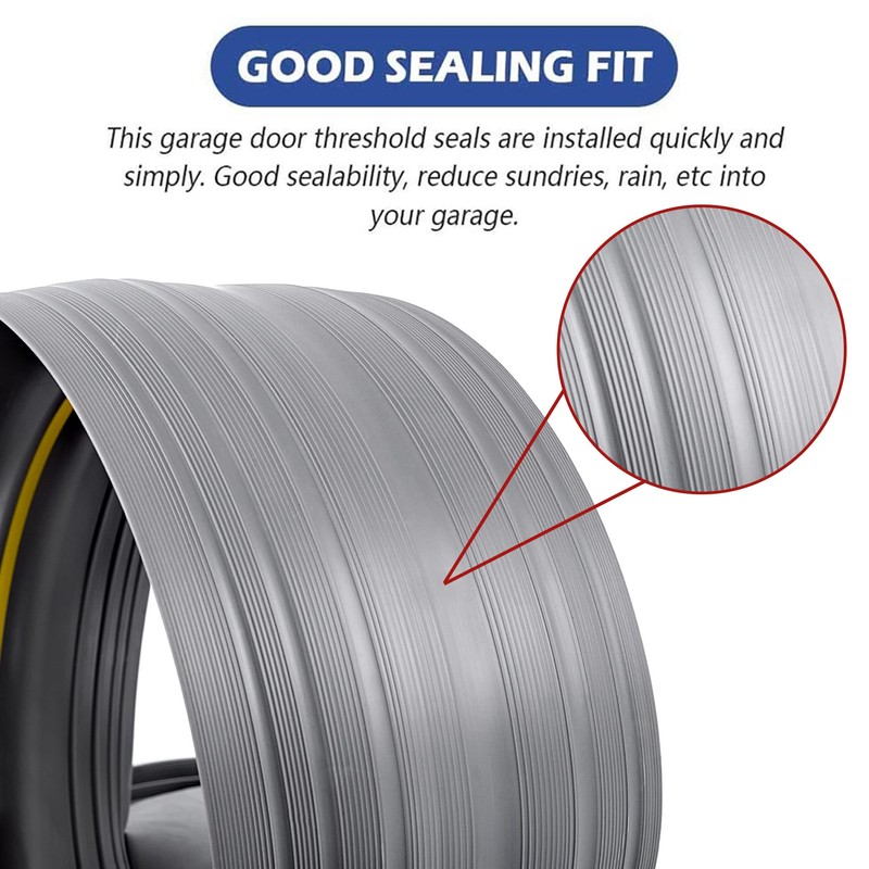 ToLanbbt 20Ft/6M Universal Garage Threshold Seal Strip with 300ml Black