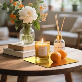 5 Pcs 12 x16 Inch Gold Acrylic Mirror Sheet, 1/8 Inch Thick Opaque Glossy Mirror, Plexiglass Mirror Sheets with Protective Film, Rigid Mirror Sheets for Sawing, DIY, Laser Cutting and Engraving