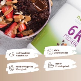 Nutri + Eiweißkonzentrat High Protein Nuss Nougat 1 kg - Iso Proteinpulver Blend - hochdosiertes Eiweiß Pulver mit 6 Komponenten - Eiweißpulver 1000 g