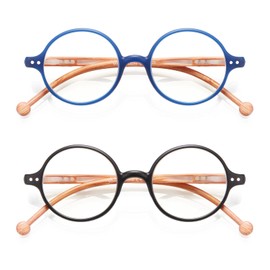 TISHUI Readers Women Men +1.50 Blue Light Blocking Reading Glasses Round Magnifying Cheaters Circular Lightweight Blue Ray Glasses