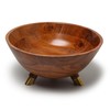 11.8 inch Acacia wood bowl with three Brass legs |