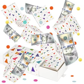 Giftota Caja de regalo sorpresa explosión para dinero, con confeti, para mujeres, hombres y niños de todas las edades que celebran ocasiones especiales
