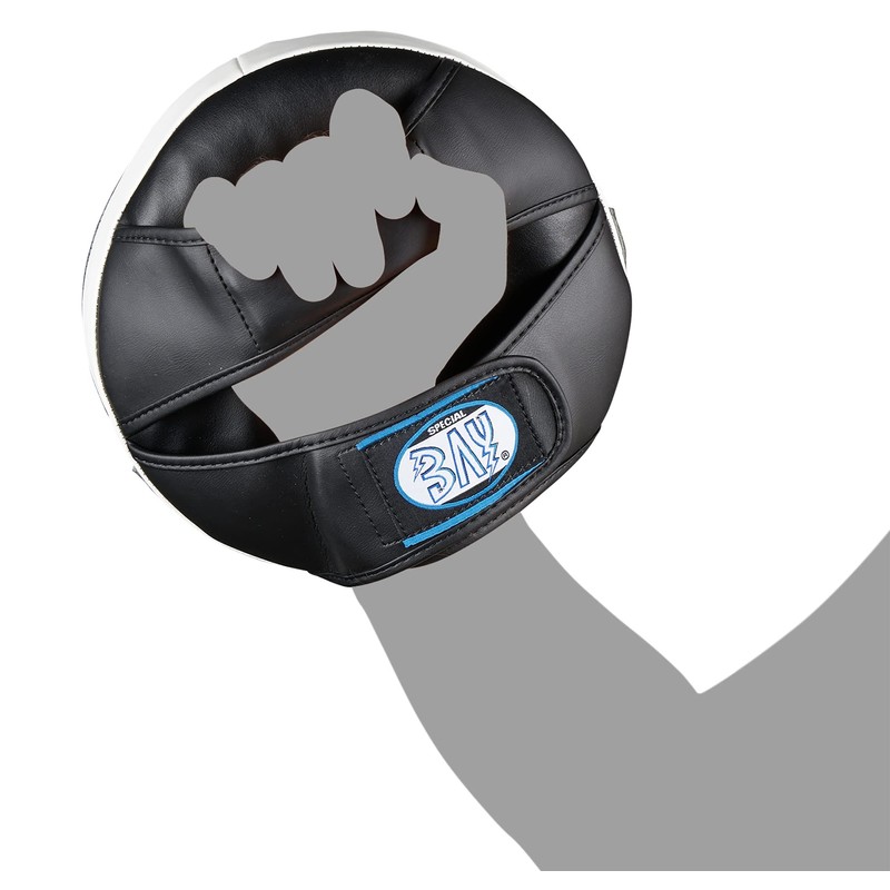 BAY Leather-PU Round Plate Pads Black/White Hand Pads Pack of