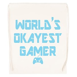 Vendax Worlds Okayest Gamer Beige Turnbeutel mit Kordelzug Drawstring Gym Bag Backpack