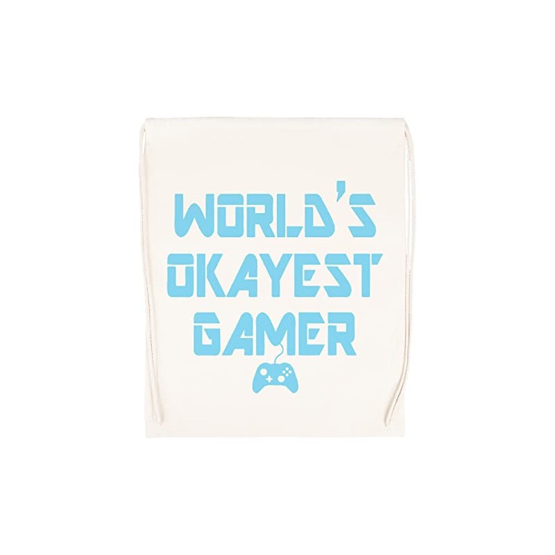 Vendax Worlds Okayest Gamer Beige Turnbeutel mit Kordelzug Drawstring Gym