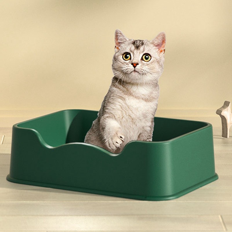 Cat Litter Pan Square Large Capacity Cat Litter Basin Spatter