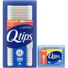 Q-tips Cotton Swabs Hygiene Shield 300 Count + Travel-Size 30 Count – For First Aid, Beauty and Baby, 100% Cotton