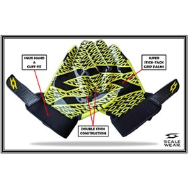 Stealth Padded Football Receiver Gloves - Battle College Lineman, Be a Villain Not a Joker with Padded Stealth Football Gloves with Elite Tacky Grip Palms, Youth, Kids, Men, Boys, Small to XXL Sizes