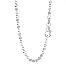 NKlaus 45 cm Ball Chain 925 Silver Elegant Necklace Width: 2.2 mm Necklace 4.8 g Heavy 2304, Sterling Silver