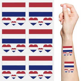 Dutch Flag Temporary Tattoos, 10 Sheets National Flag Face Tattoo Stickers for International Competition of the World Cup and European Cup