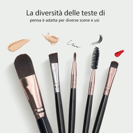 Rose Gold Makeup Brush Set, 20-Piece Premium Makeup Brush Set for Face and Eyes, Professional Brushes for Eyeliner, Eyeshadow, Eyebrows, Liquid Foundation Brush, Rose Gold