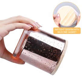 SHOWIN 10 OZ Thick Candle Jars for Making Candles 15 Pcs, Empty Jars with Wood Lids for Candle Making, Sample Container, Rose Gold