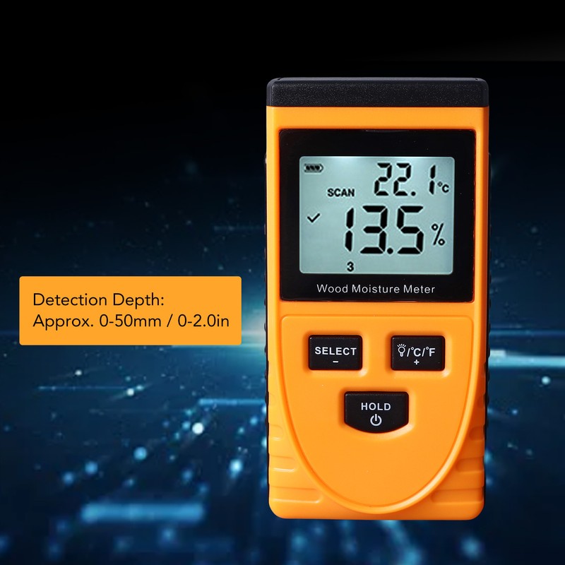 WT630 Wood Moisture Meter Pinless Induction 8 Levels Adjustment Multifunction