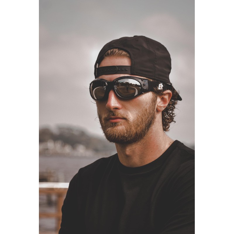 Birdz Eyewear Eagle Motorcycle Goggles (Black Frame/Yellow Lens)