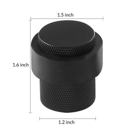 DOOROOM 1-1/2 Inch Length 1-3/5 Height Cylindrical Floor Mount Door Stopper Heavy Duty Door Holder Brass Floor Mounted Hardware Quite Doorstop Keep Door Open, 1 Pack, Matt Black