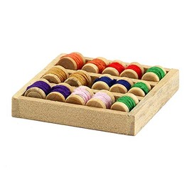MyTinyWorld Dolls House Miniature Wooden Tray With 15 Assorted Cotton Reels