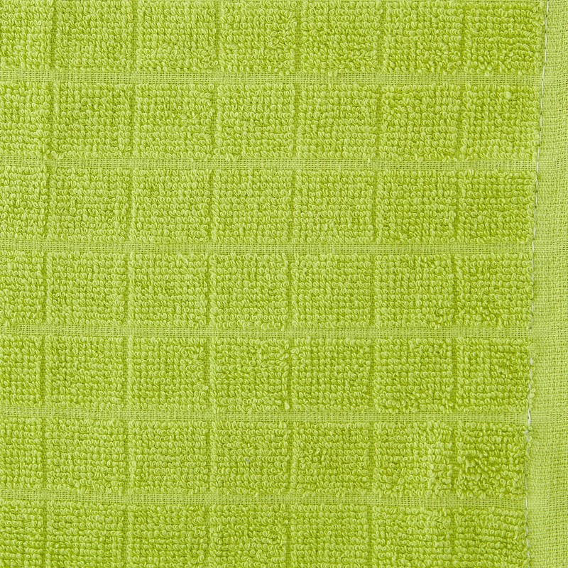 DII Basic Terry Collection Solid Windowpane Dishcloth Set, 12x12, Avocado,