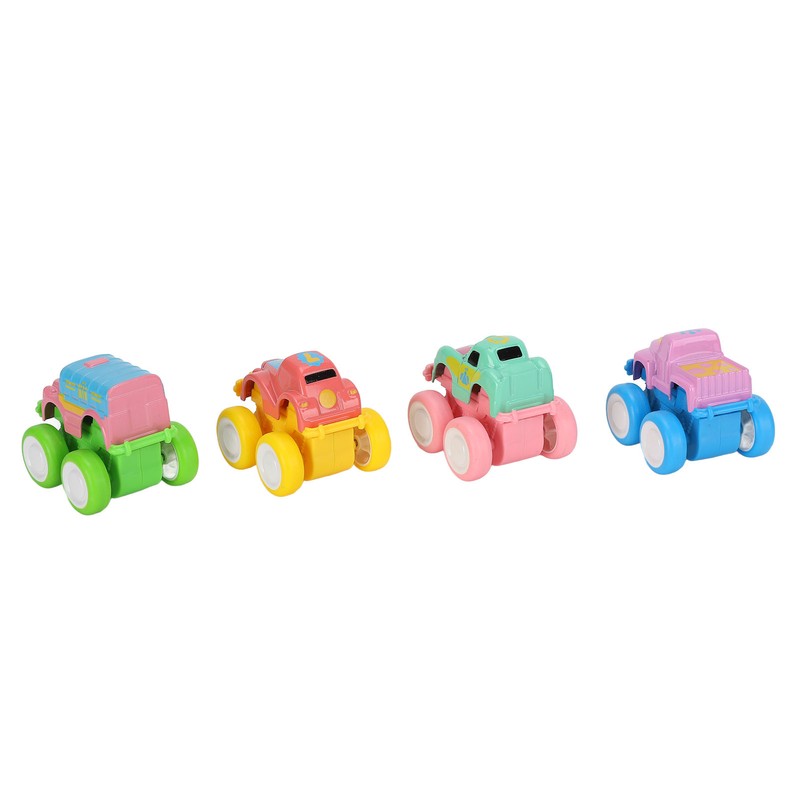 4pcs Pull Back Car Toys Cartoon Q Version Alloy Vehicle