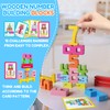 XPQKDC Wooden Number Building Blocks - 20Pcs Stacking for 3+