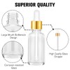 PrettyCare 2 oz Dropper Bottles, 4 Pack Clear Glass Bottles