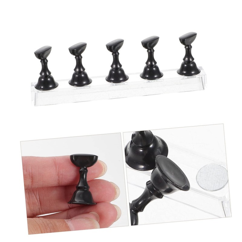 SAFIGLE 2Sets Nail Art Practice Rack with Acrylic Base Comfortable