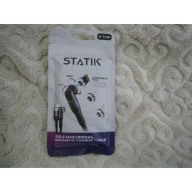 Universal Statik 360* Universal  Magnetic Charging Cable 3ft w/ 3 Magnetic Tips NEW in PaK