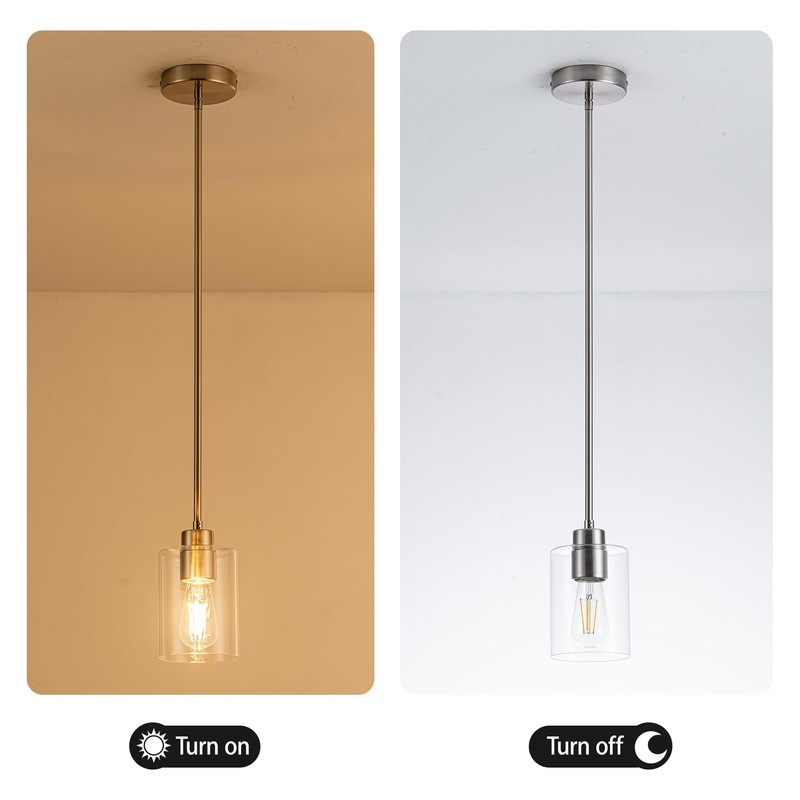 MAYNA 1-Pack Brushed Nickel Ceiling Light Fixture, Simple Silver Mini