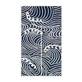 LIGICKY Japanese Noren Doorway Curtain Tranditional Wave Printed Window Treatment Door Tapestry for Home Restaurant Decoration 85 x 150 cm, Blue and White