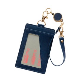 Pretimo Pass Case, Commuter Holder with Reel, Invisible Women, Personal Information Protection, Card Case, Navy