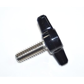 3/8"-16 x 3/4" Thumb Screw Stainless Steel - Black Tee Wing Plastic Knob - Standard/Coarse Thread Thumbscrew Length of The Bolt is 3/4" - Made in USA - Package of (2,4,10) (2, Black, 3/4")