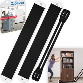 2 Pcs Large Appliance Slider with Pull Strap,Pull Furniture Slides,Moving Furniture Gliders Heavy Duty Sliding Sheet for Moving Heavy Furniture,Cabinets,Safes on Carpet and Hardwood Floor (2.5ft)