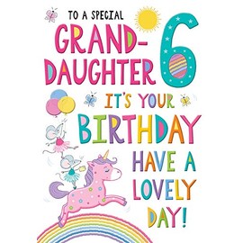 Regal Publishing Juvenile Birthday Card Age 6 Granddaughter - 9 x 6 inches -