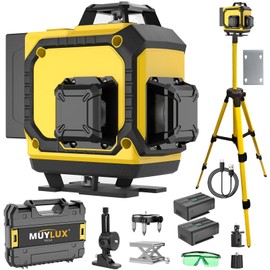 16 Laser Level with 1M Tripod, 4x360° Laser Line, Green Cross Line Laser with Tripod Self-Leveling, Lazer Leveler Tool for Picture Hanging laserpower<1mW, 2 Batteries