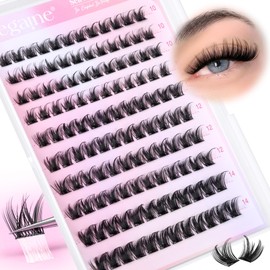 Self Adhesive Eyelashes Natural Look Wispy Self Adhesive Cluster Lashes Reusable Pre Glued Lash Clusters No Glue Eyelashes Self Adhesive Eyelashes Clusters Fluffy Individual Lashes 10-14MM by Zegaine