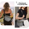 kuifang Checkered Bum Bag Crossbody Bag for Women, Spacious Purse