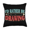 Drawing Apparel for Artists Sketching Pencil for Women Throw Pillow