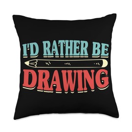 Drawing Apparel for Artists Sketching Pencil for Women Throw Pillow