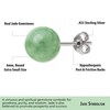Sterling Silver Natural Green Jade Round Stud Earrings (6mm)