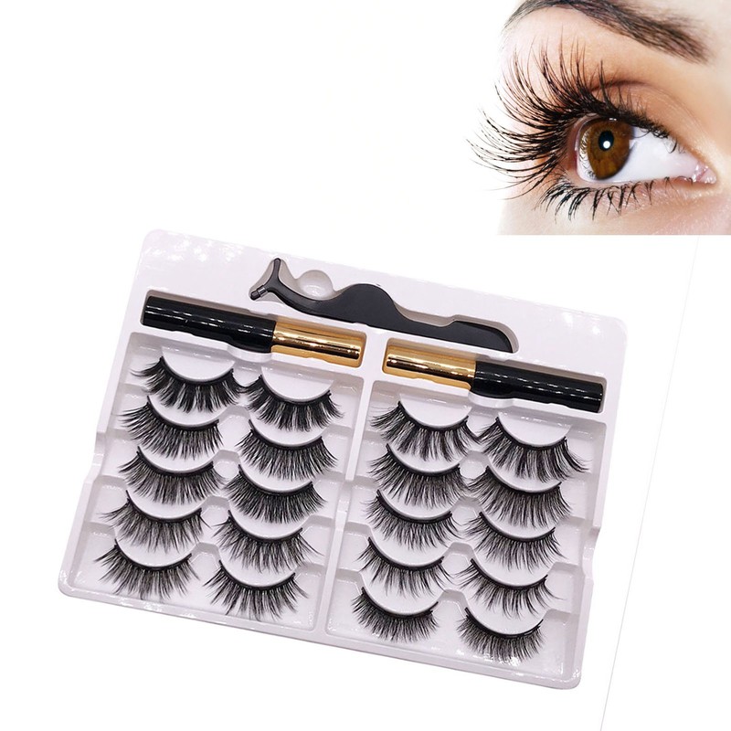 10 Pairs Magnetic False Eyelashes Waterproof Reusable Magnetic False Lashes