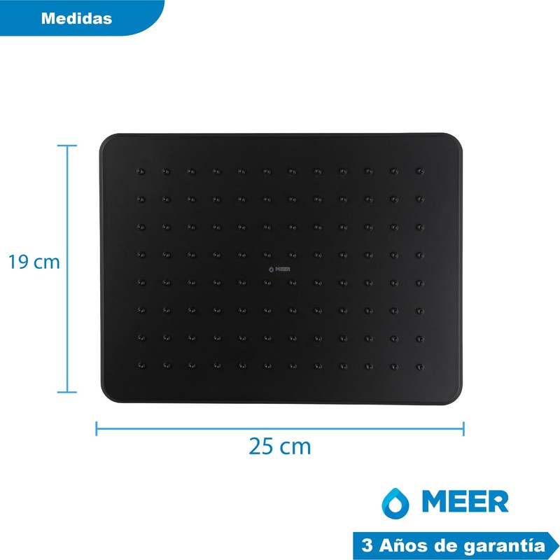 CNX Meer Faucets - Regadera Cuadrada Multiposición, Anti-Sarro y Funciona