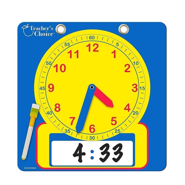 Teacher's Choice Dry Erase Educational Teaching Clock | Large Demonstration