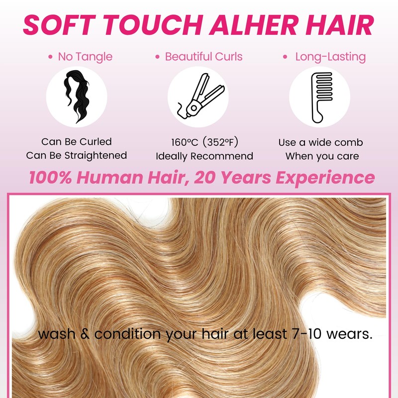 #613 Light Blonde Body Wave 4x4 HD Transparent Lace Closure