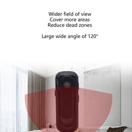 ASHATA Small Body Camera, Full HD Mini Camera, Body Carrying Camera, 1080P 120° Wide Angle, Wireless Portable Pocket Video Camera with Night Vision