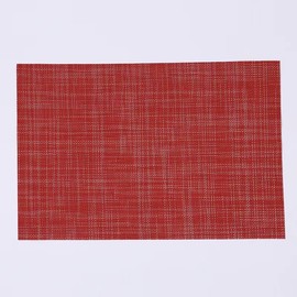 Placemats Heat Insulation Eco- Friendly Dining Table Mats Washable PVC Woven Placemat | Greg's Design (Red Silver)